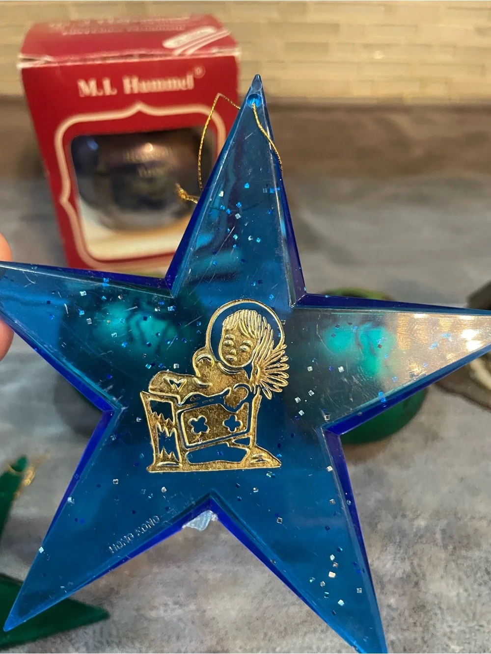 VTG Christmas Ornaments Shinny Bright  Bethlehem Hummel Angel Lucid Stars Lot